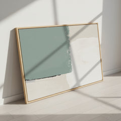 Sage Green & Beige Abstract Wall Art – Neutral Modern Canvas for Calm Home Decor