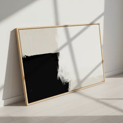 Monochrome Abstract Wall Art Print – Black White Beige Geometric Minimalist Block Colour Wall Decor