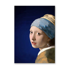Girl with a Pearl Earring - Blue Altered Art -Johannes Vermeer