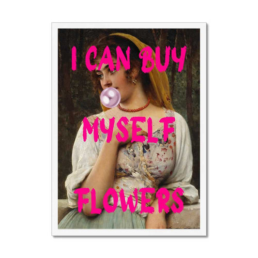 Altered Vintage Art - I can buy myself flowers