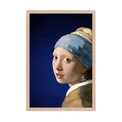 Girl with a Pearl Earring - Blue Altered Art -Johannes Vermeer