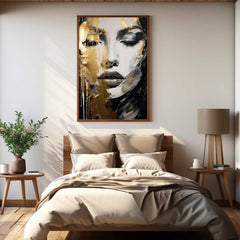 Gold Abstract Face Art