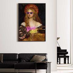 Altered Vintage Art - Quote: Good Vibes