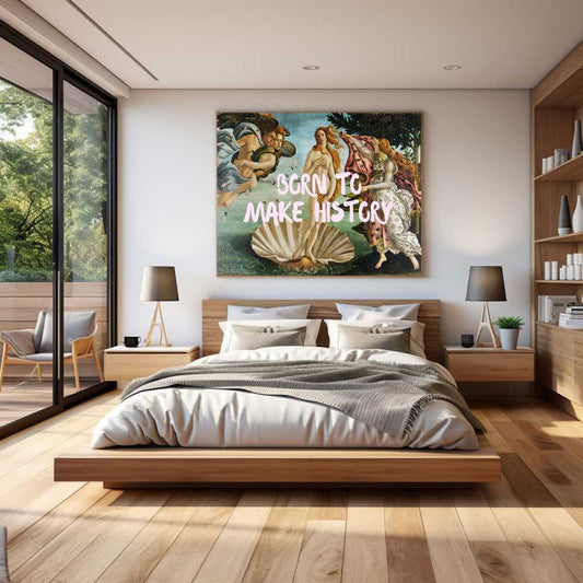 Altered Vintage Art - Quote: Born to make history