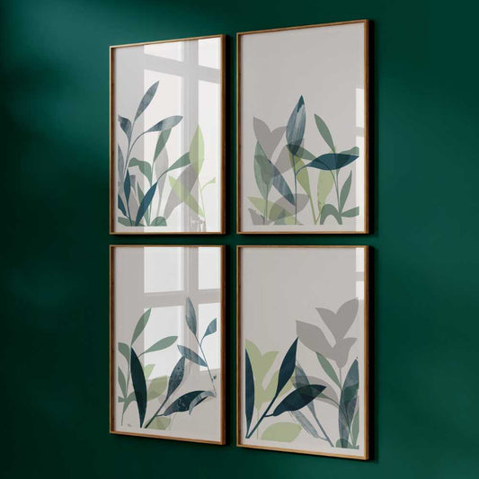 Botanical Abstract Art - Set of 4