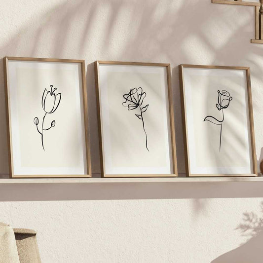 Elegance in Bloom: Set of 3 Prints