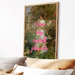 Altered Vintage Art - Quote: I can buy myself flowers