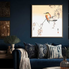 Orange Bird and Cherry Blossom - Ohara Koson