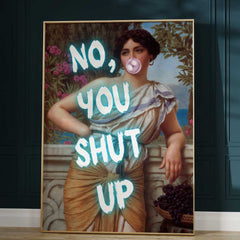 Altered Vintage Art - No, you shut up