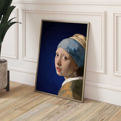 Girl with a Pearl Earring - Blue Altered Art -Johannes Vermeer