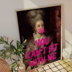 Altered Vintage Art - You can't sit with me