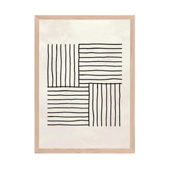 Beige Abstract: Quadratic Lines