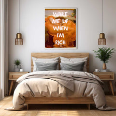 Altered Vintage Art - Quote: Wake me up when I'm rich