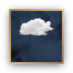 Minimalist Cloud Wall Art Print – Navy Blue Sky Decor, Calm Zen Modern Wall Art