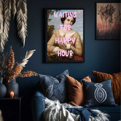 Altered Vintage Art - Waiting for happy hour