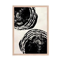 Beige Impressions: Dual Black Stamped Patterns