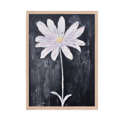 Solitary Elegance: Vintage Oil Painted Daisy in Print