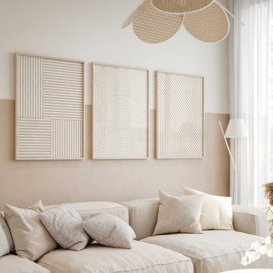 Beige Line Shape Trio