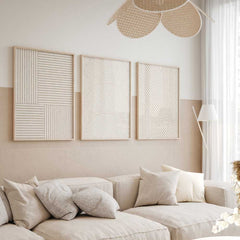 Beige Line Shape Trio