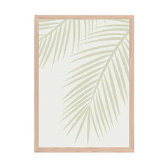 Verdant Serenity: Olive Green Palm Leaves Silhouette