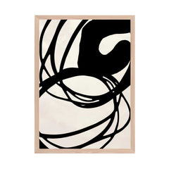 Beige Enigma with Black Swirls