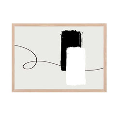Linear Contrast: Abstract Black Line with Monochrome Rectangles