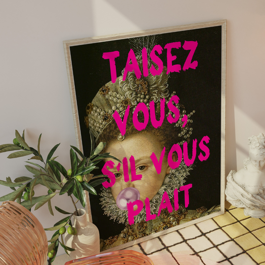 Altered Vintage Art - Taisez vous, s'il vous plait