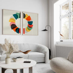 Abstract Semi-Circle Duo