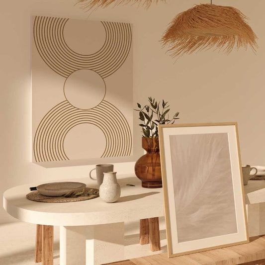 Golden Symmetry: Gold Line Art Circles