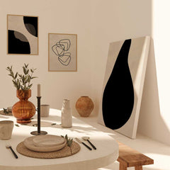 Beige with Black Pear Silhouette