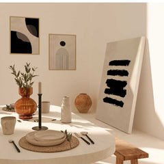 Beige and Black Abstract