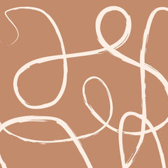 Cream and Beige Set of 2 Abstract Squiggles