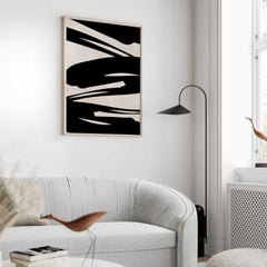 Abstract Impressions: Black Brush Strokes