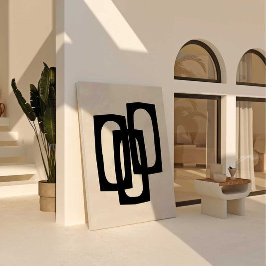 Trio of Black Abstract Rectangles