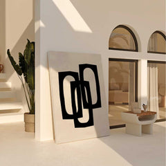 Trio of Black Abstract Rectangles