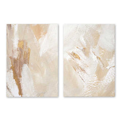 Cream and Beige Duo Abstract Prints