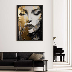 Gold Abstract Face Art