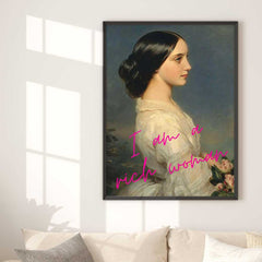 Altered Vintage Art - I am a rich woman