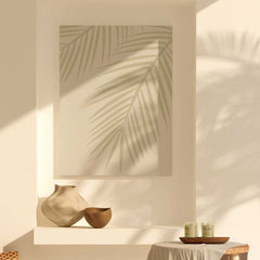 Verdant Serenity: Olive Green Palm Leaves Silhouette