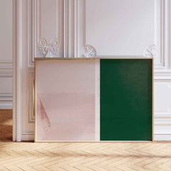 Pink and Emerald Green Abstract Wall Art Print, Modern Minimalist Scandinavian Digital Download, Block Artwork for Home Decor
