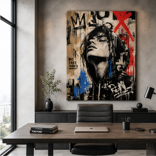Urban Graffiti Hooded Man Wall Art Printable | Modern Street Art Canvas Print | Edgy Contemporary Digital Download | Statement Wall Decor