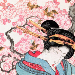 Spring Breeze Elegance: Geisha in Spring Wind by Keisai Eisen