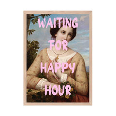 Altered Vintage Art - Waiting for happy hour