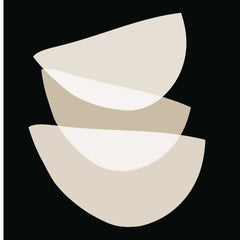 Beige Crescents on Noir Abstract