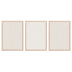 Beige Line Shape Trio