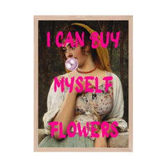 Altered Vintage Art - I can buy myself flowers