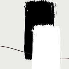 Linear Contrast: Abstract Black Line with Monochrome Rectangles