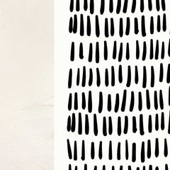 Beige Tranquility: White Rectangle and Black Strokes