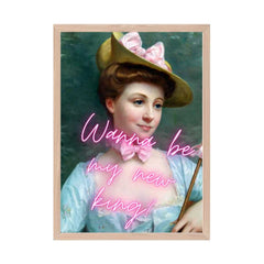 Altered Vintage Art - Wanna be my new king!