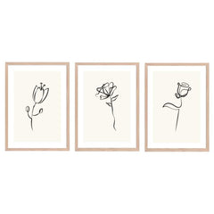 Elegance in Bloom: Set of 3 Prints